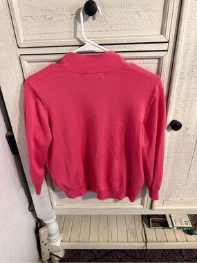 Grace Karin Bright Pink Collared Knit Cardigan